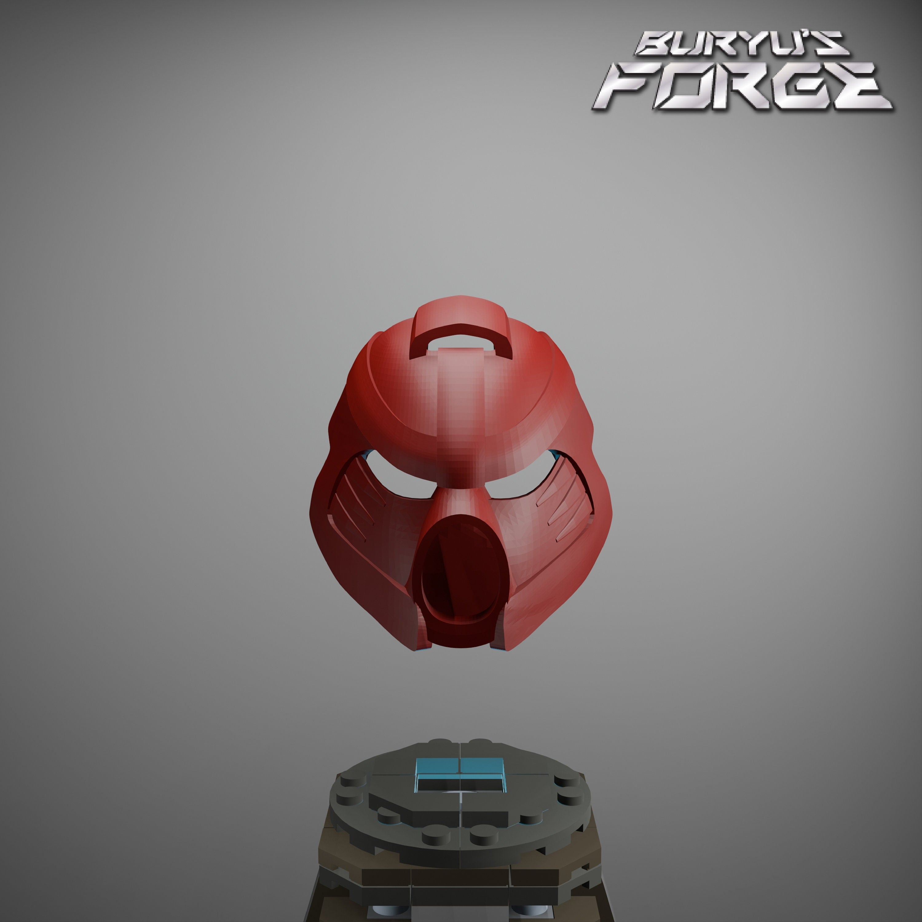 Galvanized Mask of Shielding | Kanohi Hau, Metru Red
