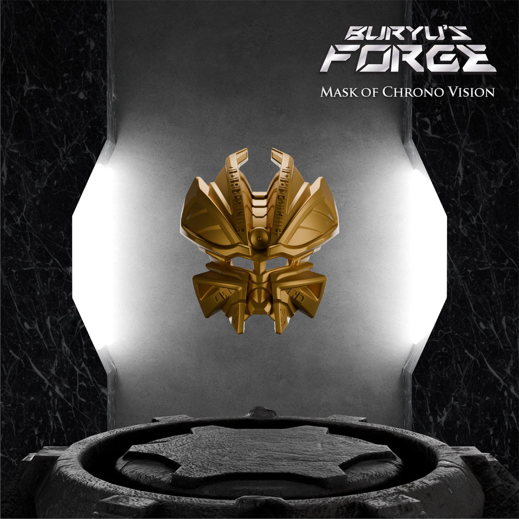 Mask of Chrono Vision / Time | Bionicle G2 Mask, Pearl Gold