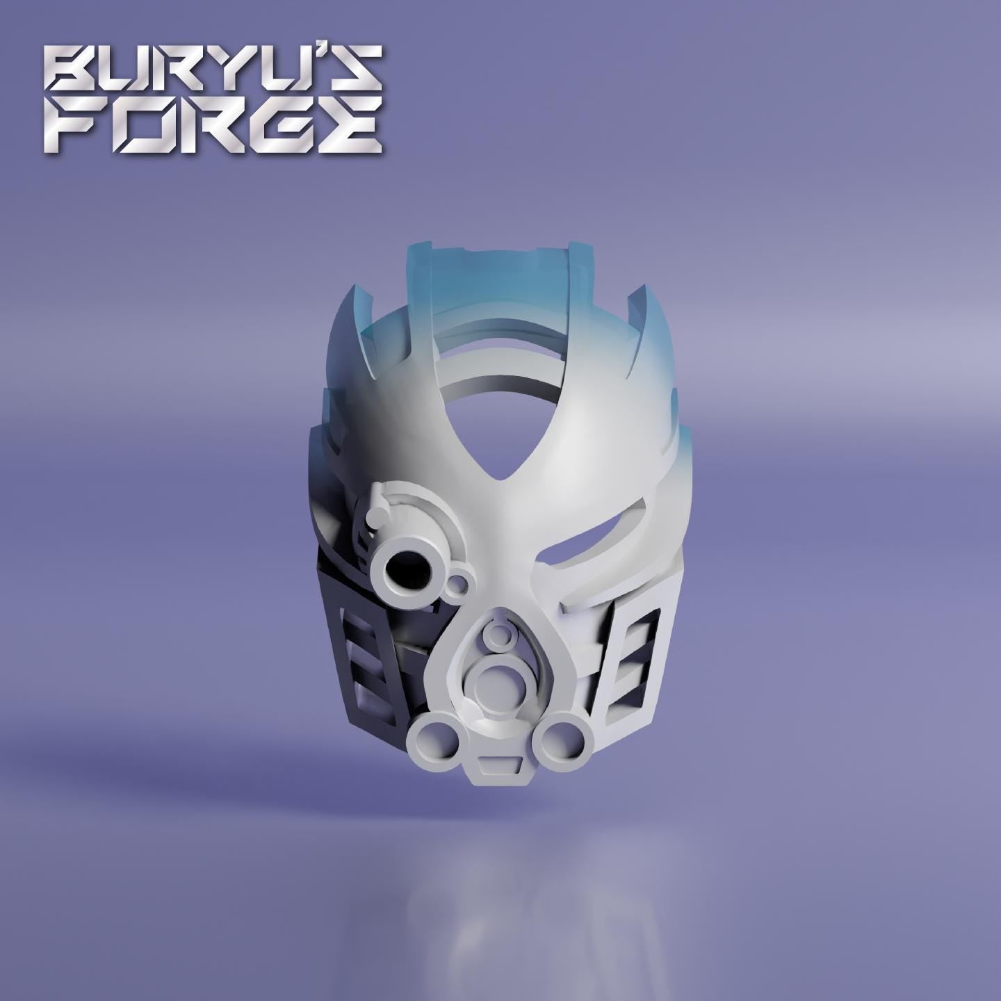 Vehicle-Adapted Akaku Nuva | Kanohi Akaku, White to Trans-Blue
