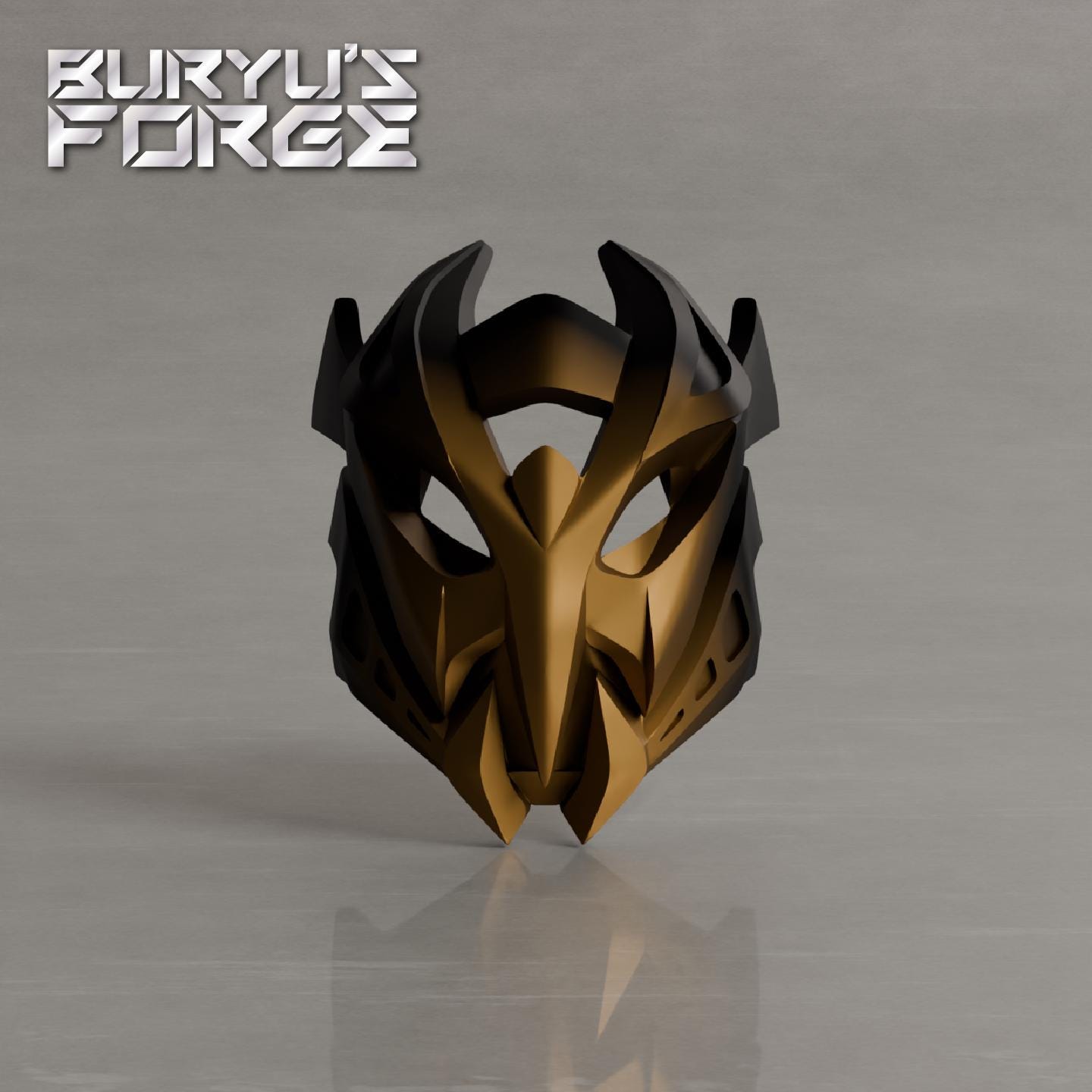 Great Mask of Incomprehension | Black-to-Flat Dark Gold