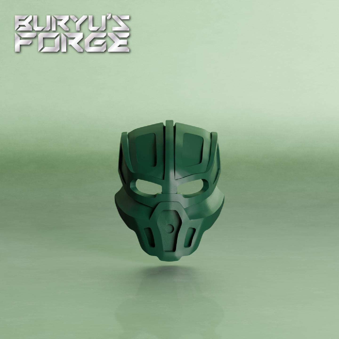 Mask of Stealth | Great Kanohi Volitak, Dark Green/Metru Green (KhingK Ver)